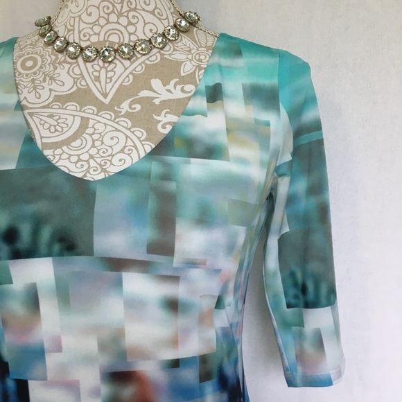 Julia Jordan // Abstract Print Elbow Sleeve Dress size 2 wk2 - Picture 2 of 8